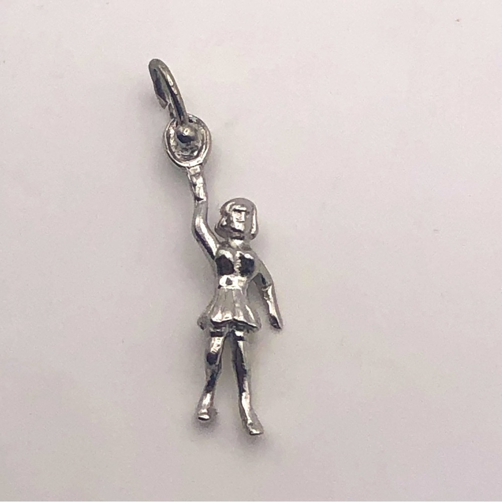 𝅺vtg Sterling Silver Tennis Squash Badminton Mini Charm Bracelet Charm